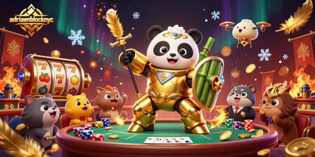 Join the excitement at adriaenblocknyc with vibrant scenes of casino action featuring animated characters.
